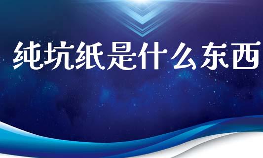 纯坑纸是什么东西_https://wap.kuaijiepai.net_财务咨询_第1张