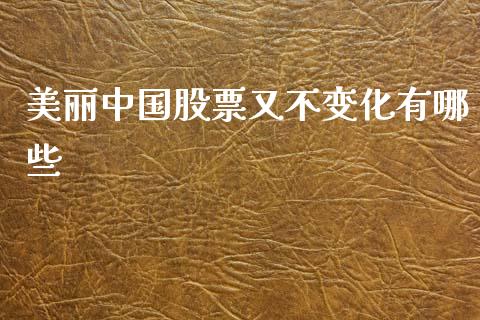 美丽中国股票又不变化有哪些_https://wap.kuaijiepai.net_财务风控_第1张