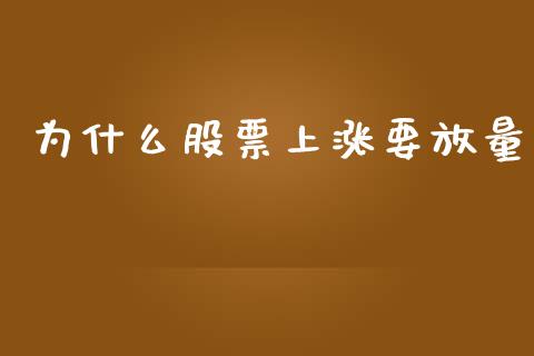 为什么股票上涨要放量_https://wap.kuaijiepai.net_外汇交易_第1张