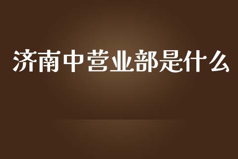 济南中营业部是什么_https://wap.kuaijiepai.net_金融科技_第1张