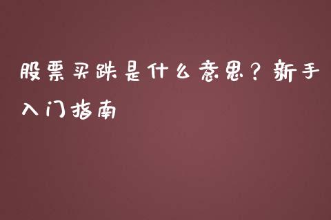 股票买跌是什么意思?新手入门指南_金融科技_第1张_金融科技_财务风控_外汇交易_财务咨询 股票买跌是什么意思?新手入门指南_https://wap.kuaijiepai.net_金融科技_第1张