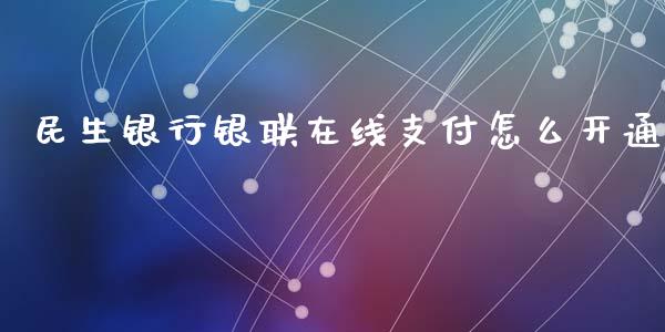 民生银行银联在线支付怎么开通_https://wap.kuaijiepai.net_财务风控_第1张