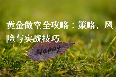 黄金做空全攻略:策略、风险与实战技巧_外汇交易_第1张_金融科技_财务风控_外汇交易_财务咨询 黄金做空全攻略:策略、风险与实战技巧_https://wap.kuaijiepai.net_外汇交易_第1张