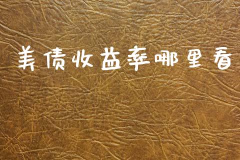 美债收益率哪里看_https://wap.kuaijiepai.net_外汇交易_第1张