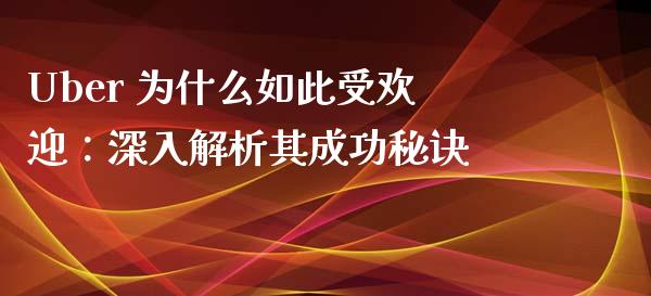 Uber 为什么如此受欢迎：深入解析其成功秘诀_https://wap.kuaijiepai.net_财务咨询_第1张
