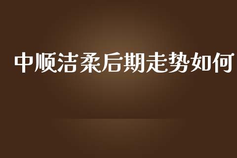 中顺洁柔后期走势如何_https://wap.kuaijiepai.net_财务咨询_第1张