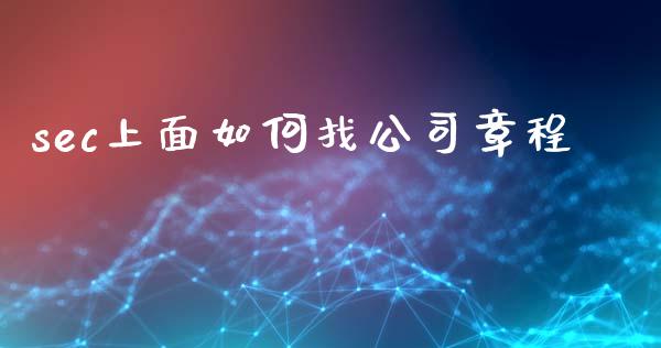 sec上面如何找公司章程_https://wap.kuaijiepai.net_外汇交易_第1张
