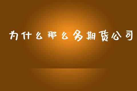 为什么那么多期货公司_https://wap.kuaijiepai.net_财务风控_第1张
