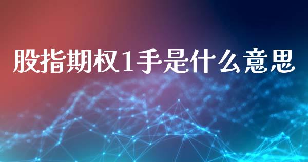 股指期权1手是什么意思_https://wap.kuaijiepai.net_金融科技_第1张