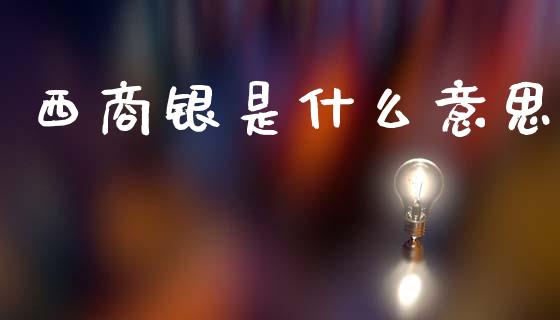 西商银是什么意思_https://wap.kuaijiepai.net_财务风控_第1张
