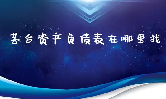 茅台资产负债表在哪里找_https://wap.kuaijiepai.net_金融科技_第1张