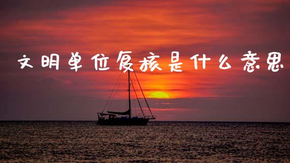 文明单位复核是什么意思_https://wap.kuaijiepai.net_财务咨询_第1张