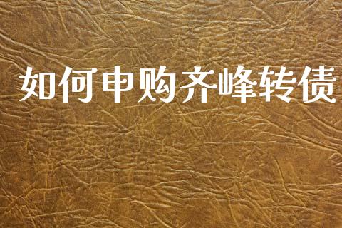 如何申购齐峰转债_https://wap.kuaijiepai.net_外汇交易_第1张