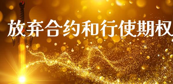 放弃合约和行使期权_https://wap.kuaijiepai.net_财务咨询_第1张