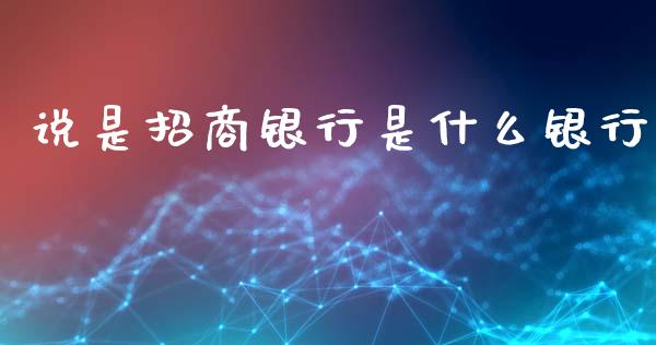 说是招商银行是什么银行_https://wap.kuaijiepai.net_财务风控_第1张
