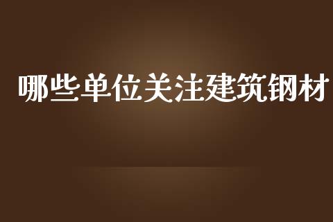 哪些单位关注建筑钢材_https://wap.kuaijiepai.net_金融科技_第1张