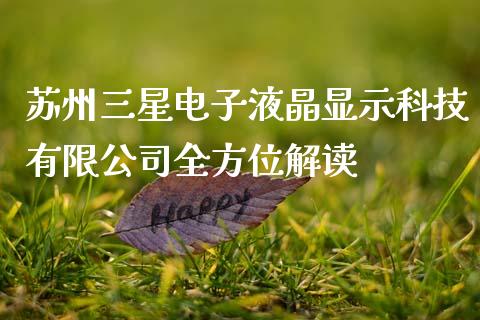苏州三星电子液晶显示科技有限公司全方位解读_https://wap.kuaijiepai.net_财务咨询_第1张