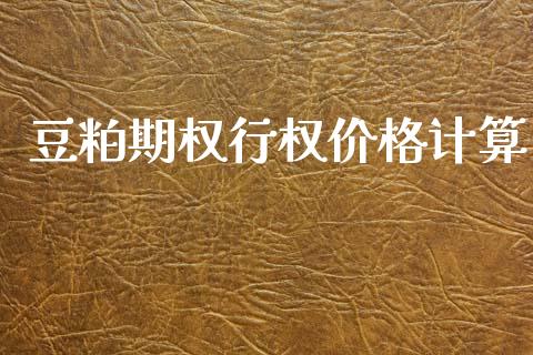 豆粕期权行权价格计算_https://wap.kuaijiepai.net_财务咨询_第1张