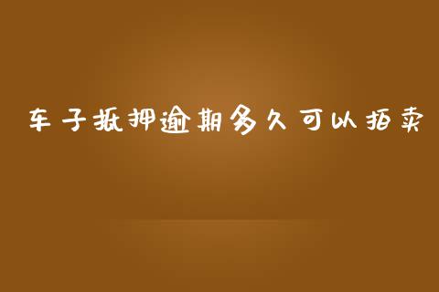 车子抵押逾期多久可以拍卖_https://wap.kuaijiepai.net_财务咨询_第1张