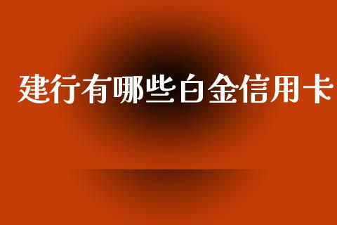 建行有哪些白金信用卡_https://wap.kuaijiepai.net_财务风控_第1张