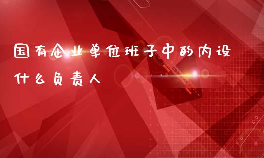 国有企业单位班子中的内设什么负责人_外汇交易_第1张_金融科技_财务风控_外汇交易_财务咨询 国有企业单位班子中的内设什么负责人_https://wap.kuaijiepai.net_外汇交易_第1张