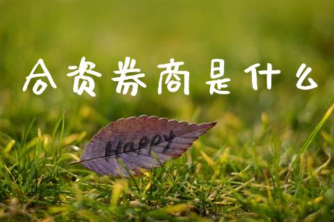 合资券商是什么_https://wap.kuaijiepai.net_财务咨询_第1张