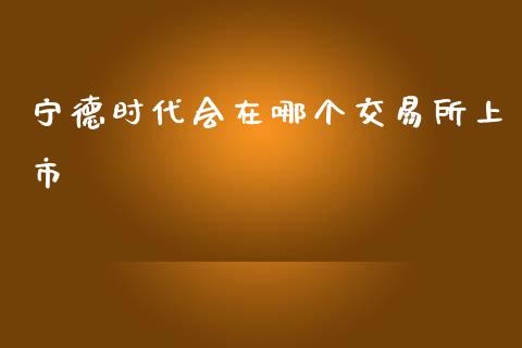 宁德时代会在哪个交易所上市_https://wap.kuaijiepai.net_财务风控_第1张