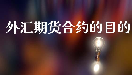 外汇期货合约的目的_https://wap.kuaijiepai.net_财务风控_第1张