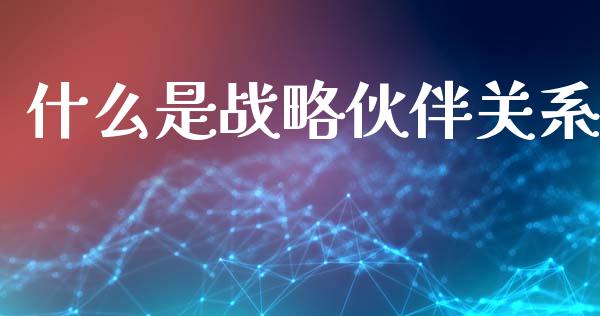 什么是战略伙伴关系_https://wap.kuaijiepai.net_财务风控_第1张