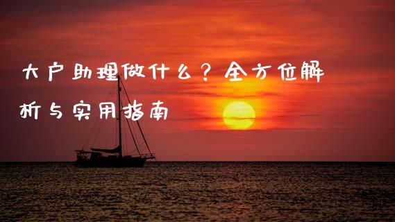 大户助理做什么?全方位解析与实用指南_外汇交易_第1张_金融科技_财务风控_外汇交易_财务咨询 大户助理做什么?全方位解析与实用指南_https://wap.kuaijiepai.net_外汇交易_第1张