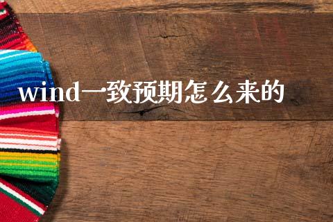 wind一致预期怎么来的_https://wap.kuaijiepai.net_金融科技_第1张