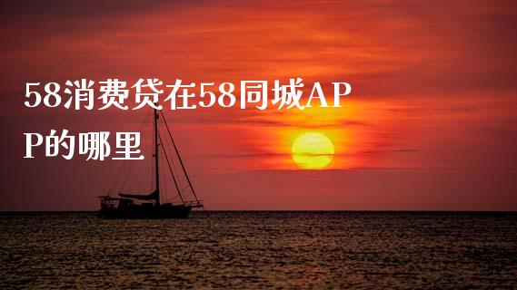 58消费贷在58同城APP的哪里_https://wap.kuaijiepai.net_财务风控_第1张