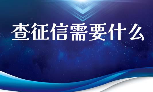 查征信需要什么_https://wap.kuaijiepai.net_财务风控_第1张