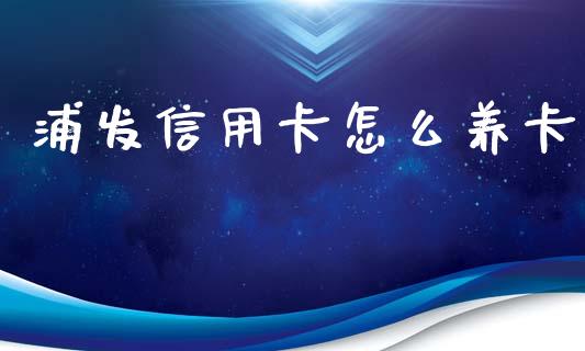 浦发信用卡怎么养卡_https://wap.kuaijiepai.net_财务风控_第1张