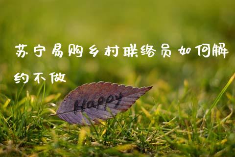 苏宁易购乡村联络员如何解约不做_https://wap.kuaijiepai.net_金融科技_第1张