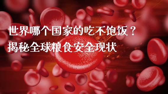 世界哪个国家的吃不饱饭？揭秘全球粮食安全现状_https://wap.kuaijiepai.net_财务风控_第1张