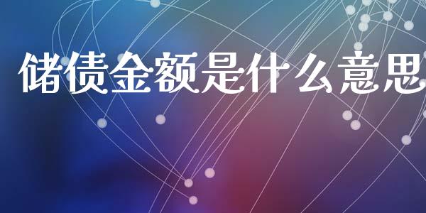 储债金额是什么意思_https://wap.kuaijiepai.net_财务风控_第1张