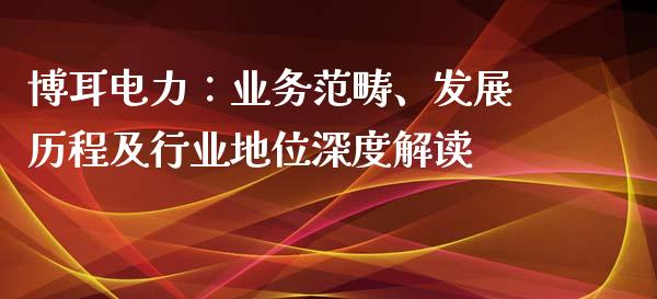 博耳电力：业务范畴、发展历程及行业地位深度解读_https://wap.kuaijiepai.net_财务风控_第1张