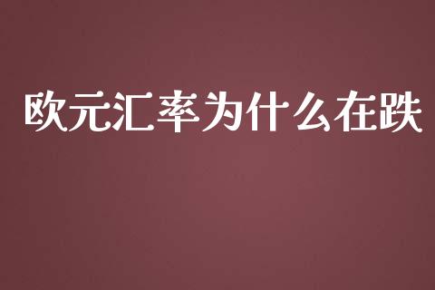 欧元汇率为什么在跌_https://wap.kuaijiepai.net_金融科技_第1张