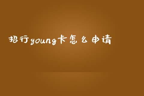 招行young卡怎么申请_https://wap.kuaijiepai.net_金融科技_第1张