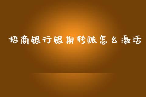 招商银行银期转账怎么激活_https://wap.kuaijiepai.net_财务咨询_第1张