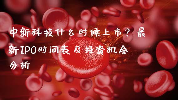 中新科技什么时候上市？最新IPO时间表及投资机会分析_https://wap.kuaijiepai.net_财务风控_第1张