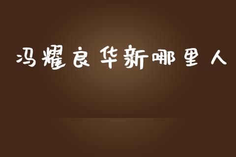 冯耀良华新哪里人_https://wap.kuaijiepai.net_财务咨询_第1张