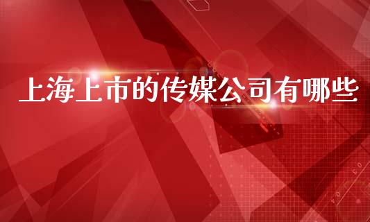 上海上市的传媒公司有哪些_https://wap.kuaijiepai.net_财务风控_第1张